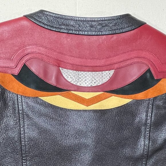 NWOT COACH Applique Yoke Collarless Leather Jacket Size 0 Black MSRP $1295 - Picture 10 of 14